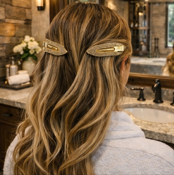 Accessories - Rhinestone Makeup/Skin Care Hold Hair Clips